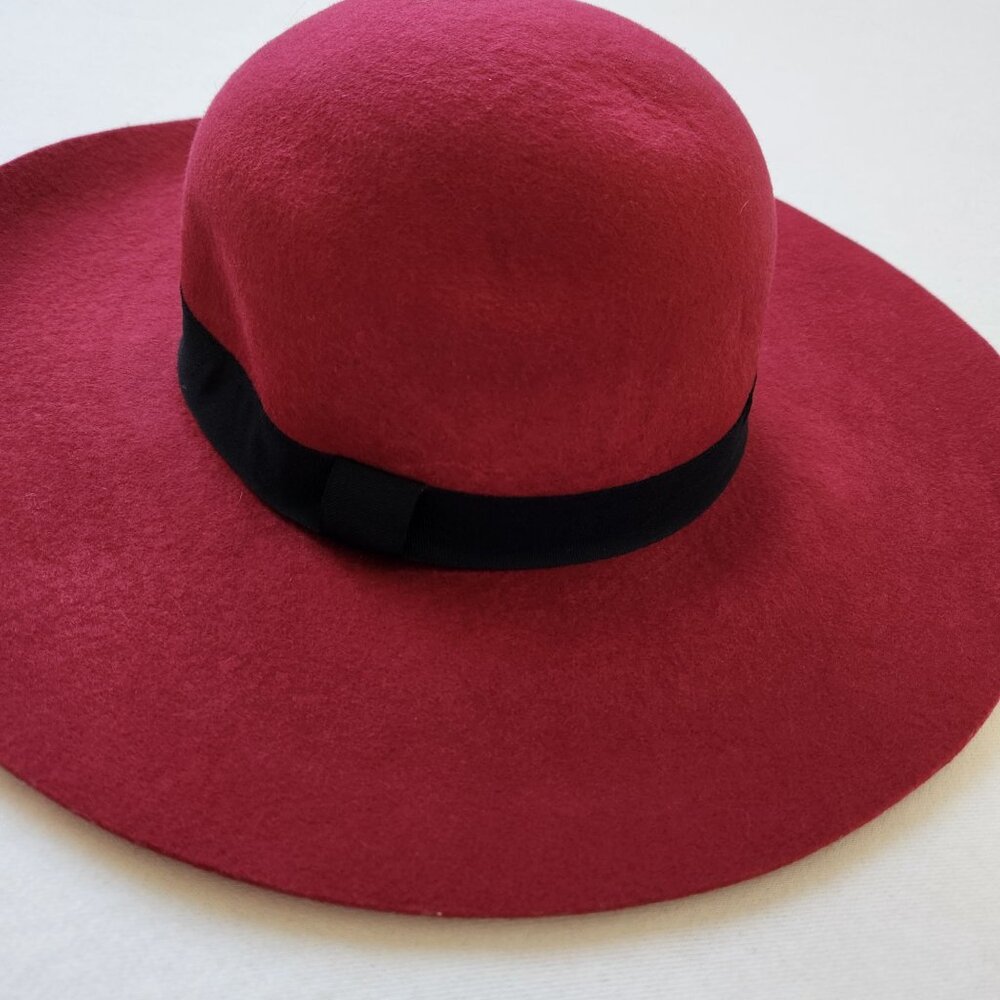 INC International Concepts Red Wool Floppy Hat Fall Winter Boho Festival Hippie - Picture 2 of 4